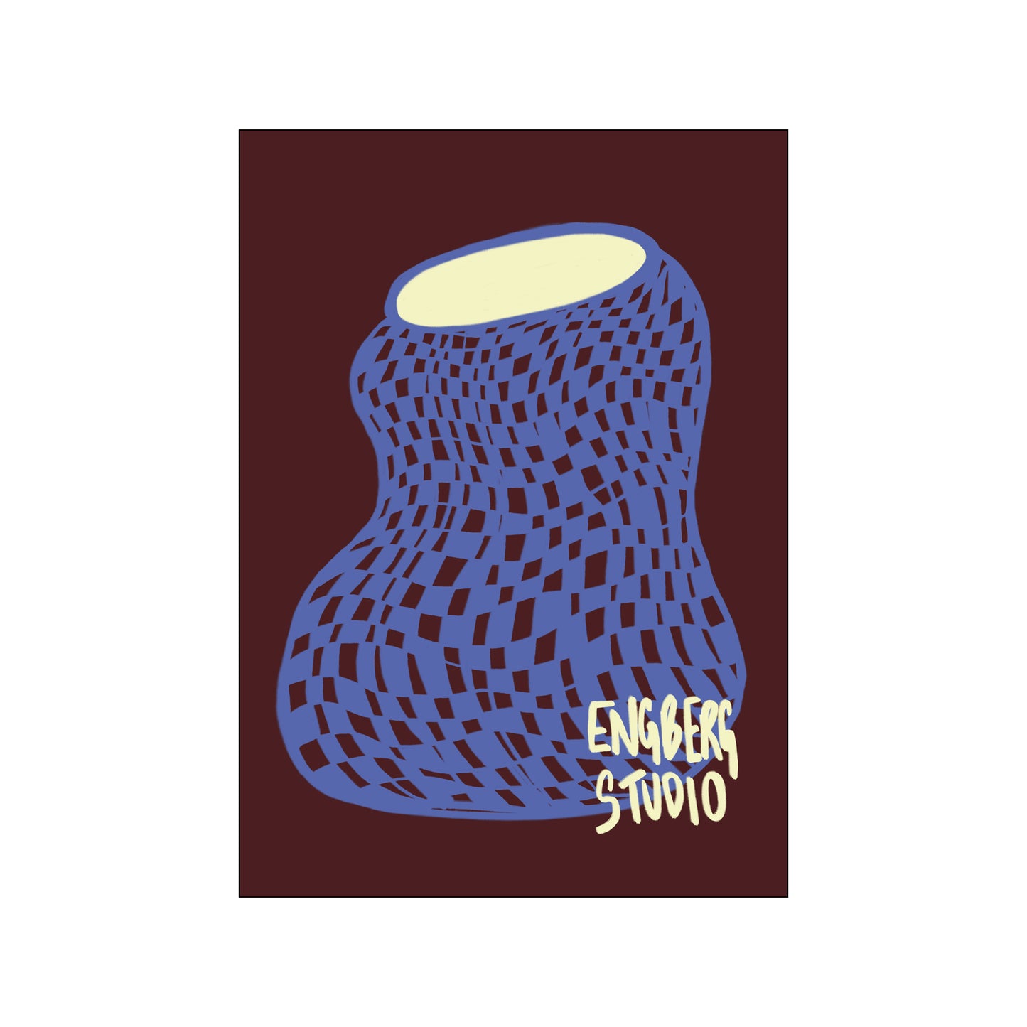 POP - Checked Blue Vase