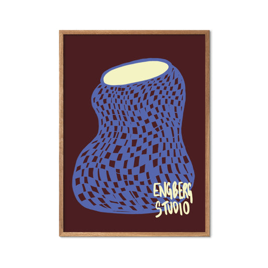 POP - Checked Blue Vase