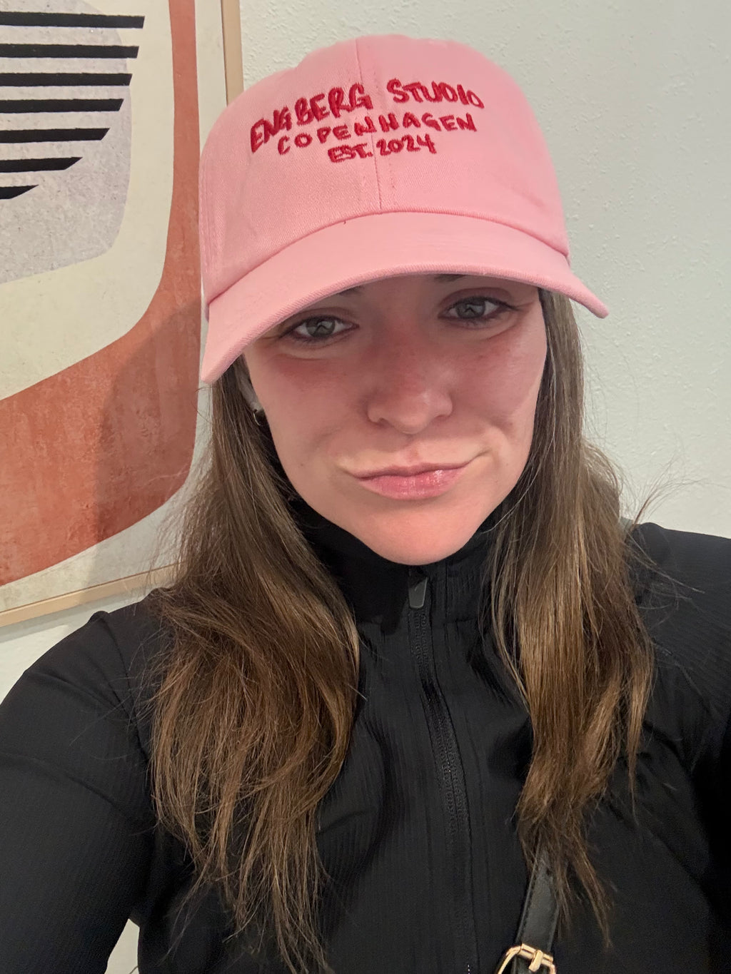 Dad Hat - Pink with Red Logo