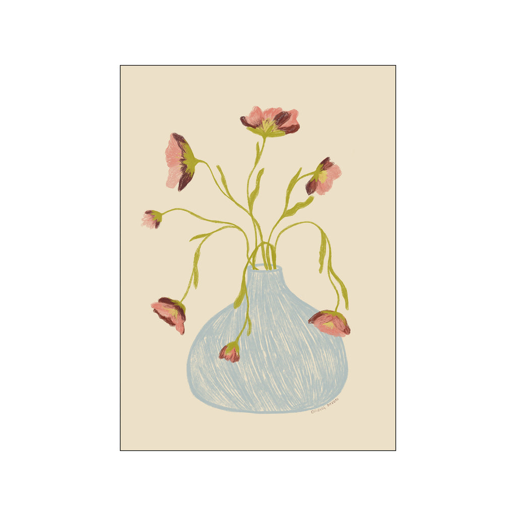 Peonies in a Blue Vase